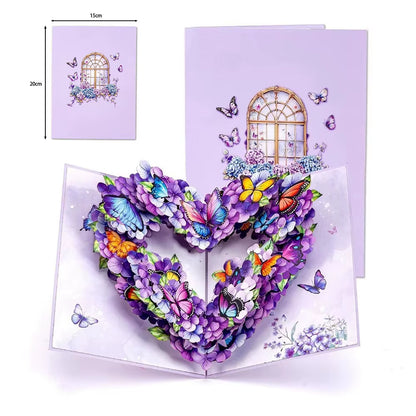 Romantic Theme Anniversary Card Pop-Up Mechanism 3D Heart Tree Couple Card Heart Tree Design 3D Love Tree Card Valentines Day