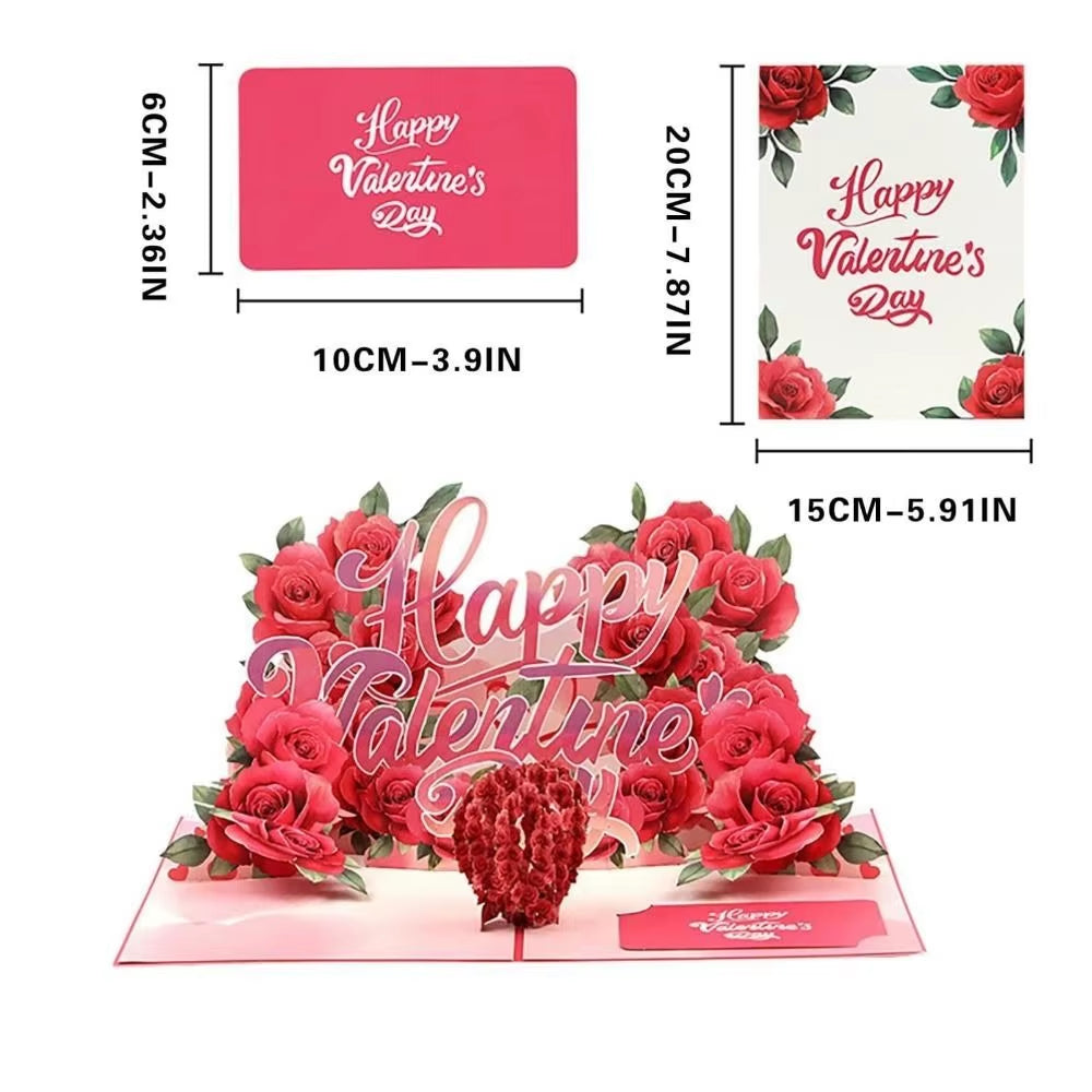 Romantic Theme Anniversary Card Pop-Up Mechanism 3D Heart Tree Couple Card Heart Tree Design 3D Love Tree Card Valentines Day