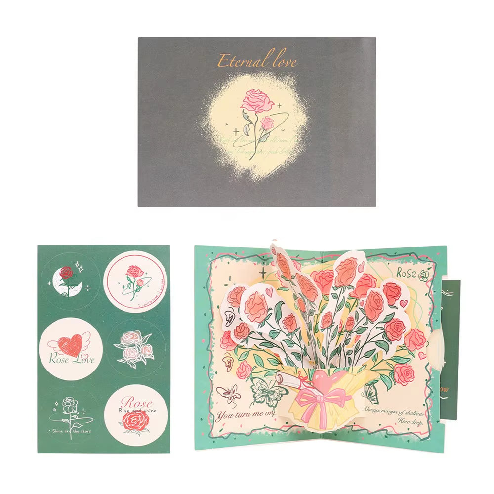 Romantic Theme Anniversary Card Pop-Up Mechanism 3D Heart Tree Couple Card Heart Tree Design 3D Love Tree Card Valentines Day