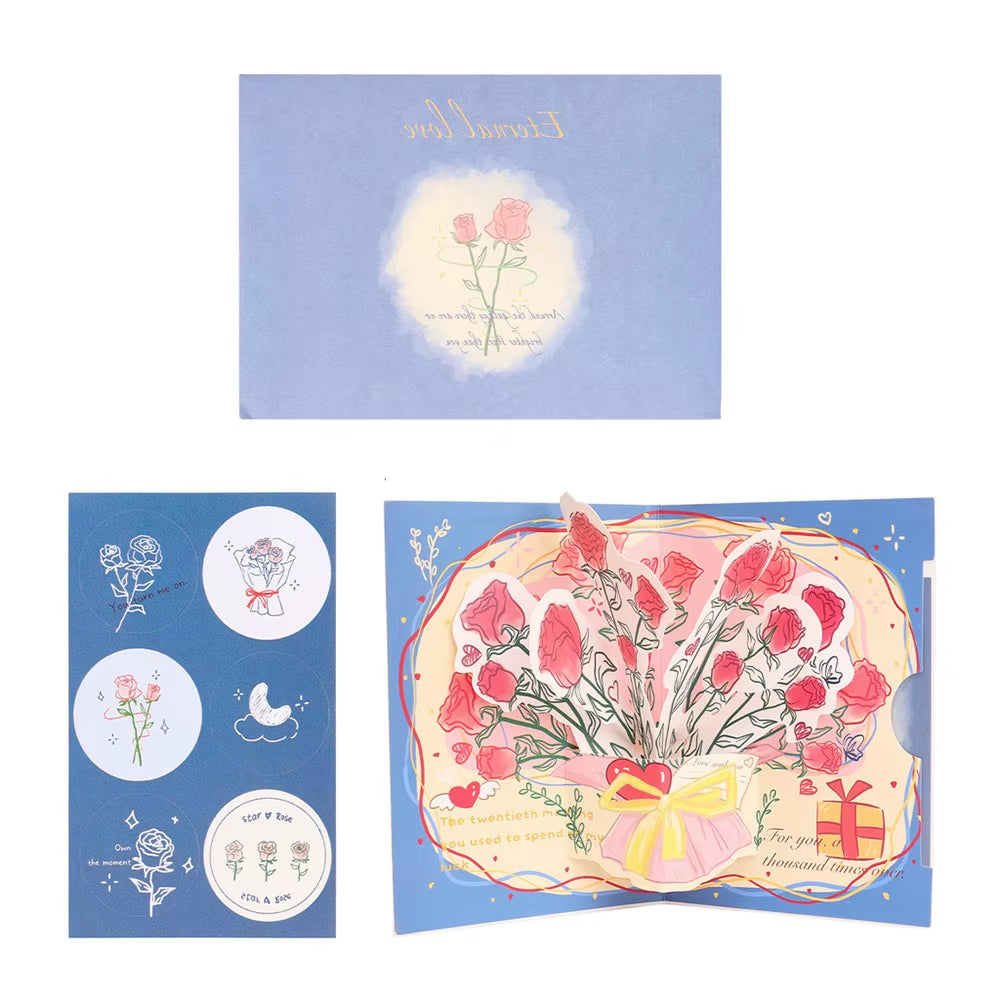 Romantic Theme Anniversary Card Pop-Up Mechanism 3D Heart Tree Couple Card Heart Tree Design 3D Love Tree Card Valentines Day