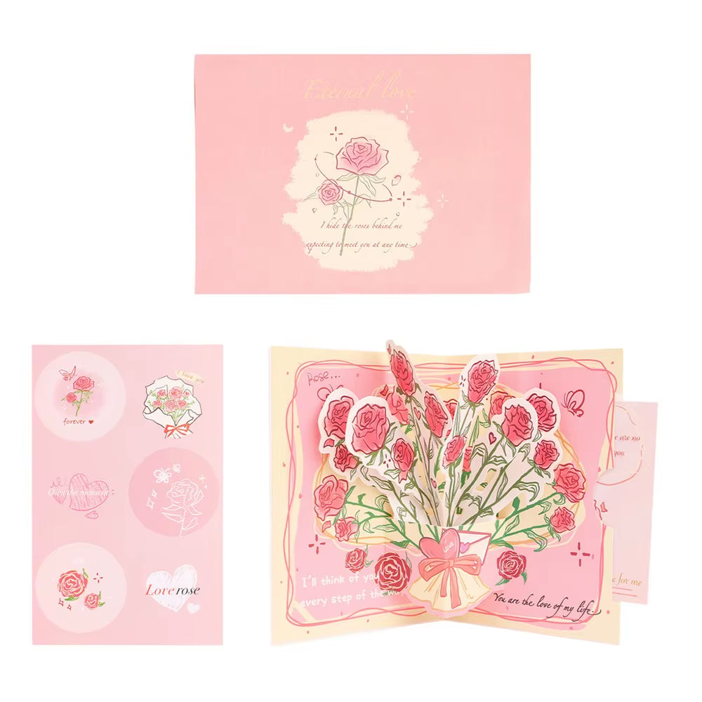 Romantic Theme Anniversary Card Pop-Up Mechanism 3D Heart Tree Couple Card Heart Tree Design 3D Love Tree Card Valentines Day